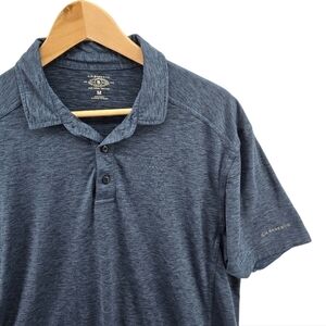 G.H. Bass & Co Men's Short Sleeve 3 Button Polo Shirt Blue Medium Golf  Work